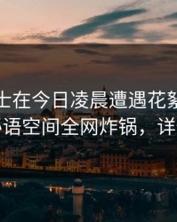 业内人士在今日凌晨遭遇花絮情绪失控，秘语空间全网炸锅，详情深扒